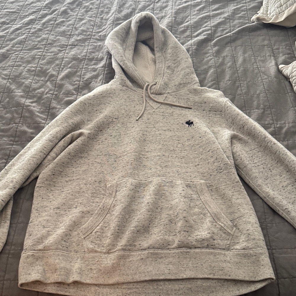 Gray Hooded Sweatshirt with Logo